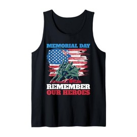 Memorial Day Remember Our Heroes USA Flag Tank Top