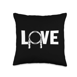Fitness Jump Rope Apparel Gear Gifts For Beginners Love Speed Skipping Professional Jump Rope Throw Pillow, 16x16, Multicolor