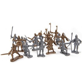 UMKYTOYS 60 PC Large Size Knights Adventure Toy Figures For Kids Medieval Knights For Castle Figurine