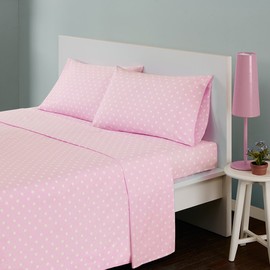 Mi Zone 100% Cotton Percale Ultra Soft Sheet Set, Full, Pink