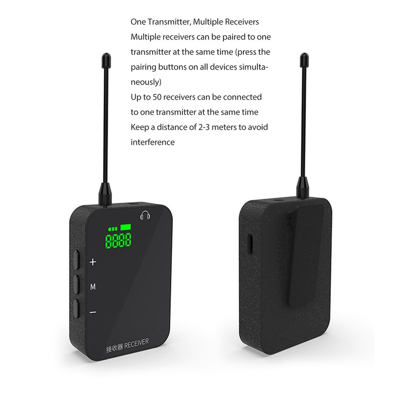 Wireless Ear Monitoring System 2.4G Stereo 164ft Auto Pairing Transmitter