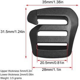 G Hook LUORNG 10PCS 5Pairs G-Hook Wave Buckles Backpack Strap Belt Hardware Carabiners Hook Outdoor Webbing Buckle Clips Adjustable Buckles for 20.5mm / 0.81inch Width Backpack Luggage Strap Webbing (5 Left + 5 Right), Black, 31.5x35mm