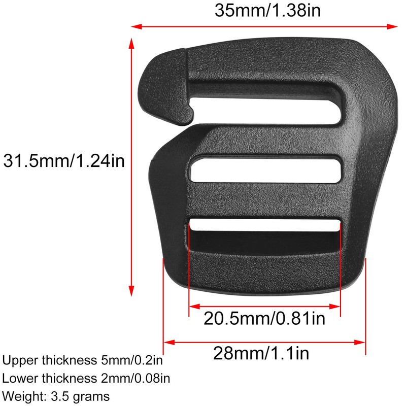 G Hook LUORNG 10PCS 5Pairs G-Hook Wave Buckles Backpack Strap