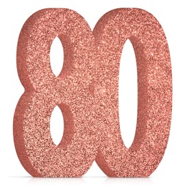 Decoration 80th Birthday Women, Rose Gold Pink Glitter 80th Birthday Centrepiece Table Decoration Birthday, 80th Birthday Party Decoration Supplies, Gifts for Women for Birthday