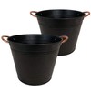 Panacea 81427 Modern Farmhouse Washtub Planters, Black, 10" Dia, Pack