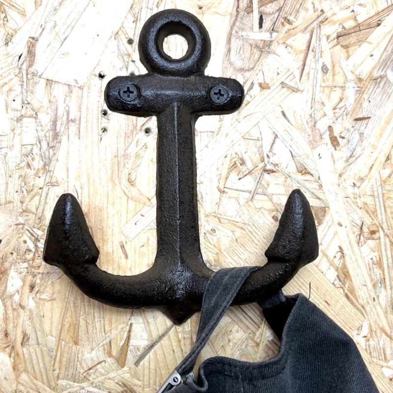 FTWDesign Anchor Double Coat Hook Made of Cast Iron