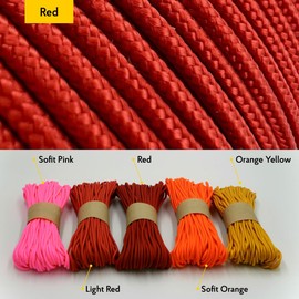 EdcX 2 mm Nylon Paracord 275 (15, 30, 50 and 100 m)– 100% Nylon rope, 3-Strand cord, Nylon cord 2 mm in Many Colours (Red, 50 m)