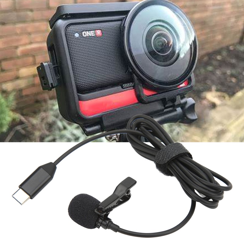 Wireless Lavalier Microphone ‑34dB Metal Lapel Mic for Insta360 ONE