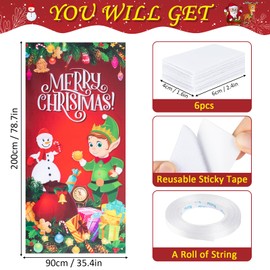 200 x 90 cm Christmas Door Cover Decoration Gnome Door Curtain Door Decoration Banner for Outdoor Indoor Home School Party Photo Background