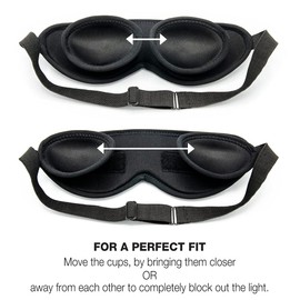 AROMARKESSENCE SLEEP AND RELAXATION EYE MASK — UNIQUE DESIGN 3D INNOVATIVE DESIGN - MASK FORMED BY 2 CUPS OF SOFT AND FLEXIBLE FABRIC THAT ARE 100% ADJUSTABLE -