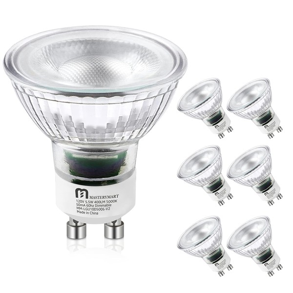 MASTERY MART LED GU10 Spotlight Light Bulbs, 50 Watt Equivalent,