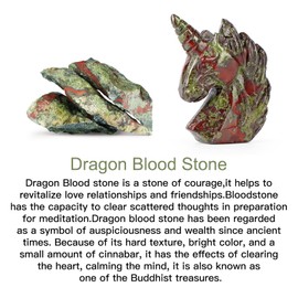 Artistone 2" Unicorn Crystal Gemstone Statue Figurine Sculpture Collection Hand Carved Reiki Healing Crystal Stone(Dragon Blood Stone)