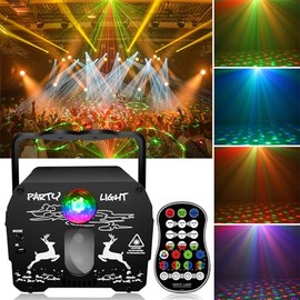 LED Discolicht Partylicht, Discokugel Deko, DJ Disco Licht Party Lichter, LED Musikgesteuert Mit 60-Beleuchtungsmodi für Weihnachtsdeko Kinder Geburtstag Party Buehnenlicht Karneval 2
