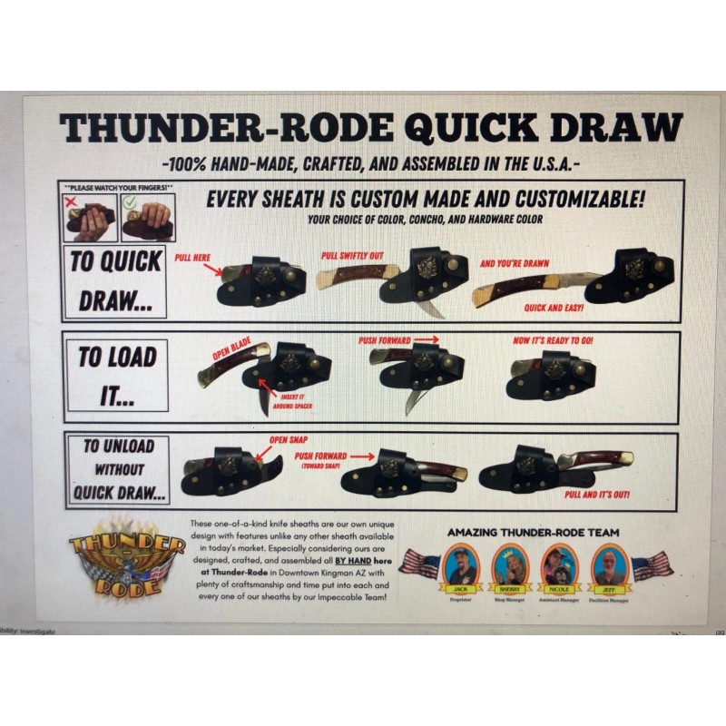 Thunder-Rode Quick Draw Knife Sheath - USA Hand Made for