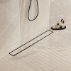 Tile Insert Invisible 24 Inch Black Stainless Steel Shower Drain