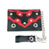 Addicted Bat Bikers Wallet With Chain Genuine Leather Punk Goth