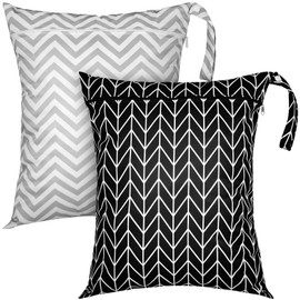 Shappy 2 Pcs Large Travel Laundry Bag Washable Waterproof Wet Dry Bag Large Dirty Clothes Bag Bathing Workout Bag(Stripe Style)