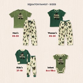 Lazy One Matching Bigfoot Pajamas for Family, Sasquatch Pajama Sets for Adults, Teens, Kids and Baby (Papa Squatch, S)