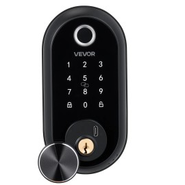 Electronic Biometric Fingerprint Door Lock Smart Auto-Locking Deadbolt with One-Time Code & Anti-Peeking Password Keyless AccessType: Panel Type