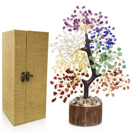 7 Chakra Crystal Tree of Life - Unique Birthday Gifts for Women, Healing Crystal Trees for Home Decor, Office Desk Decor, Positive Energy Spiritual Cleansing for Meditation Crystals and Healing Stones