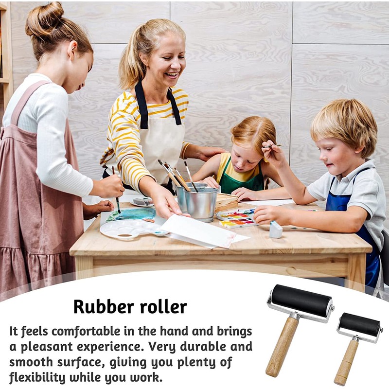 INHEMING 2 Pack Rubber Roller 10 cm (4 Inch) and