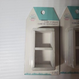 DIY Mini Lot Of 3 Doll House 2 Cube Display Shelf White Shelves Miniature Furniture Mini