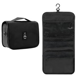 Neceser de Viaje Colgante Impermeable, Bolsa de Aseo Grande con 6 Compartimentos, Bolsa de Maquillaje de Viaje Porttil con Asa, Ideal para Hombre y...