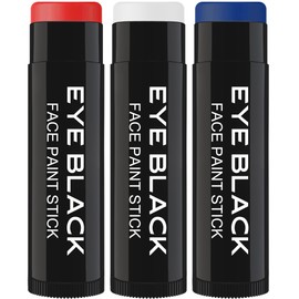 DALVGFN TRI-COLOR EYE BLACK STICK, Anti-Glare Eyeblack For Baseball Football Softball Lacrosse Accessories, Sweat-Proof Eye Black Grease Paint, Smooth & Long Lasting, Rich Full Coverage Color