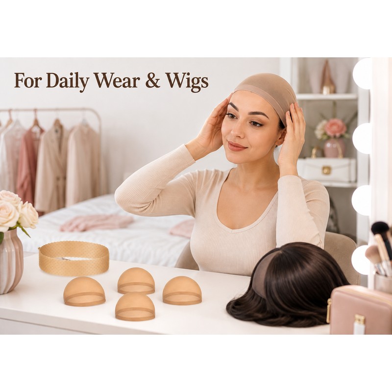 Wig Caps for Women - 5 Piece Non-Slip Silicone Grip