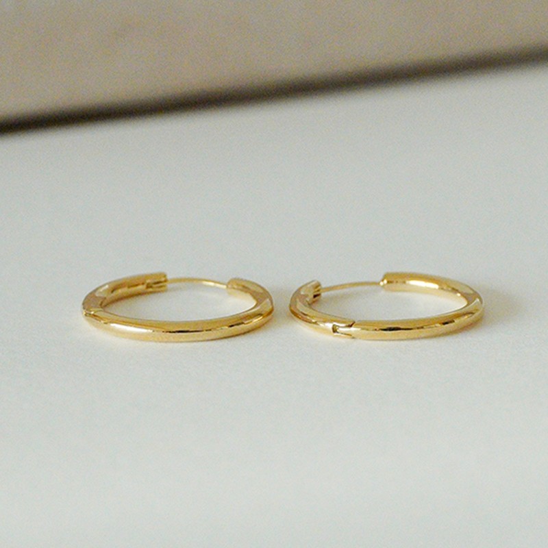 Gold&Deer 14K Goldfield Simple Basic Ring Earrings Yellow Gold /