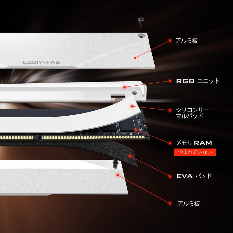 EZDIY-FAB New Version RGB RAM Cooling Memory Heatsink Addressable with