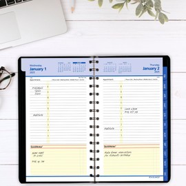 AT-A-GLANCE 2025 Appointment Book Planner, Daily & Monthly, 5" x 8", Small, QuickNotes, Black (76040525)