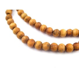 The Bead Chest Olive Wood Beads - Full Strand of Round Christian Rosary Prayer Beads (16mm, Natural)