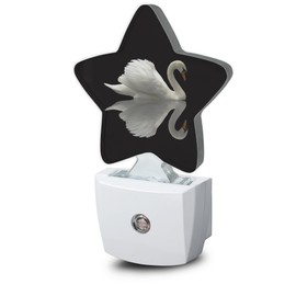 White Swan Night Lights Plug into Wall Lamp Smart Dusk to Dawn Sensor for Home Decor Kids Room Bedroom Bathroom Kitchen Hallway Gifts