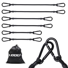 LOOGI Bungee Cords with Carabiner, 4 Set, 30 cm*2, 60 cm*4,100 cm*2 (Mixed size)