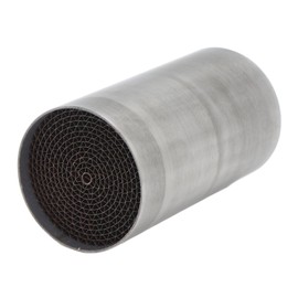 Motorcycle Exhaust Pipe Catalytic Converter, Stainless Steel, Front Middle Exhaust Muffler Catalytic Converter, Universal for Motorcycle (53 x 100 mm)