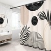 GiuMsi Boho Black and White Mid Century Leaf Shower Curtain