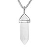 BEADNOVA Natural Clear Quartz Necklaces for Women Crystal Pendant Gemstone