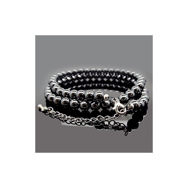 [SION] Natural Stone Necklace, Hematite, Magnetic, Approx. 0.4 inches (10