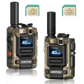 Airiton Global 4G Walkie Talkies Long Range Rapid Radios POC Unlimited Range AI-G7 with Sim Cards - Handheld Two Way Radio Push to Talk Over Cellular Radio Long Range Walkie Talkie (2 Pack)