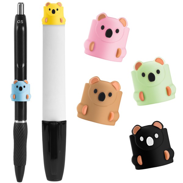 Gscocl 6PCS Silicone Magnetic Pen Pencil Holder,Upgraded Bear Shape,Cute Design