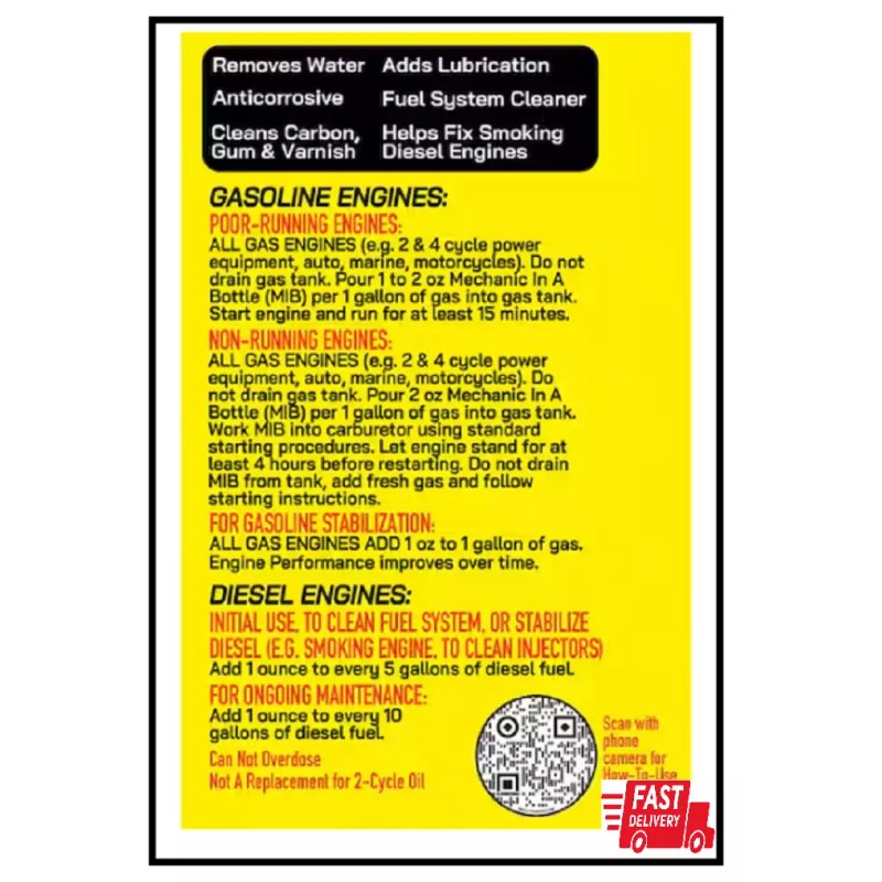 Mechanic in a Bottle Gas & Diesel Fuel Treatment 16
