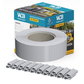 WDB - Privacy Screen Strips for Double Rod Mats Privacy Screen Fence - 4.75 cm x 35 m + 20 Mounting Clips - PVC Wind Protection Basic Line - Grey - RAL 7040