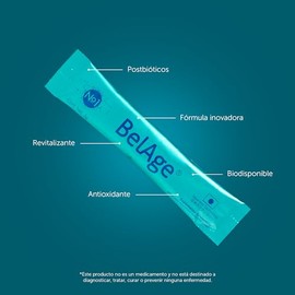BelAge Sanki - Suplemento Alimenticio con Postbiticos de Olivo y Romero, Antioxidante, 27 Sobres, sabor Lima Limn, Gluten Free                        
