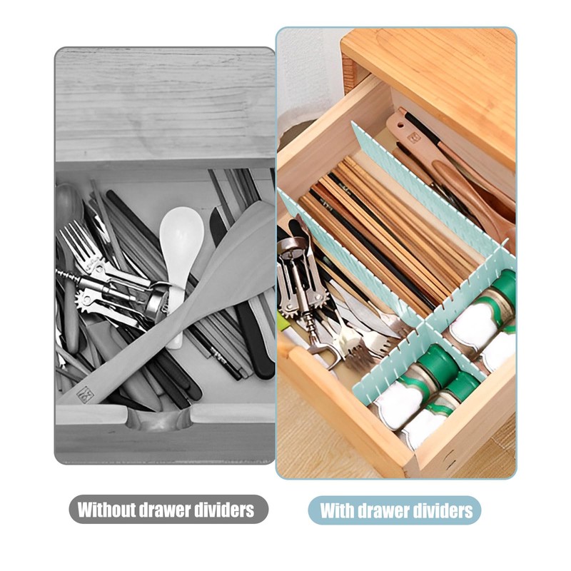 JEPELUS 40Pcs Adjustable Drawer Dividers, Drawer Separators Kitchen
