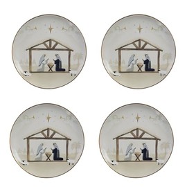 Split P Away In a Manger Salad Plate Set of 4