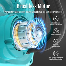 (2025 New) YARDCARE 12-Inch Electric Chainsaw Cordless with Brushless Motor, LED Display, Professional Cordless Chainsaw for Wood Cutting & Tree Trimming, 4.0Ah Battery and Charger Included