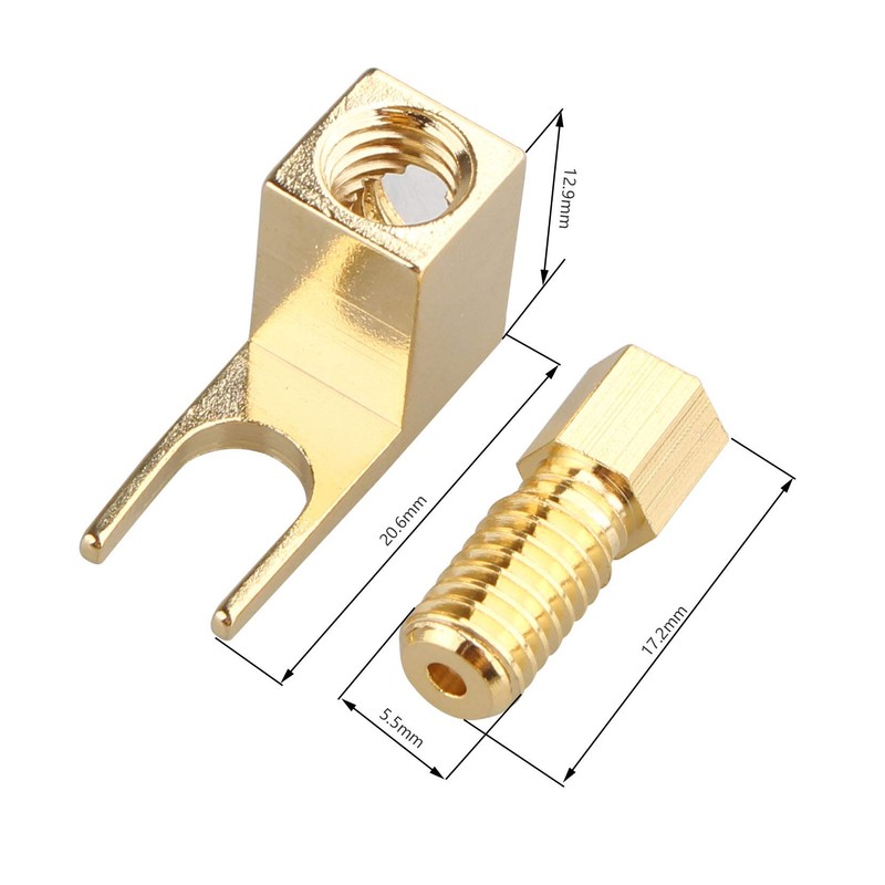 Jopto 4PCS Hi-end Banana to Spade Adapter Audio Speaker Cable