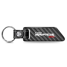 iPick Image for - Ford F-150 Raptor SVT 100% Real Carbon Fiber Blade Style with Black Leather Strap Key Chain
