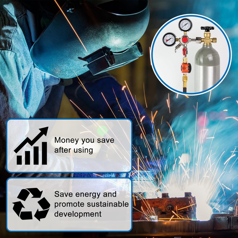 Boltigen HVAC Nitrogen Regulator, Adjustable Nitrogen Purge Tool, 1/4'' Flare